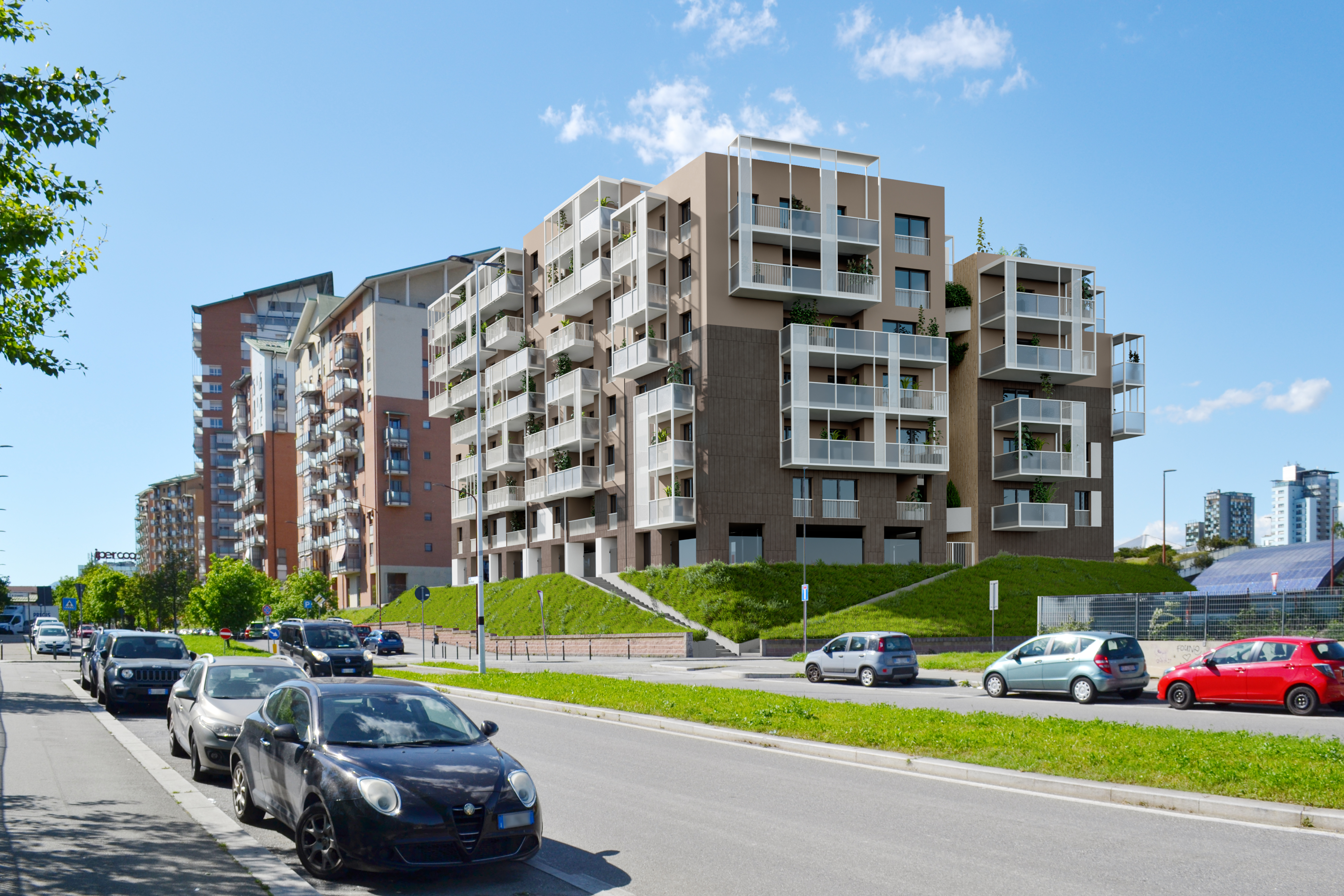 Rendering esterno di Residenza Rosai a Torino